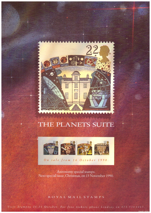 (image for) 1990 Astronomy Post Office A4 poster. RMS1490a. - Click Image to Close